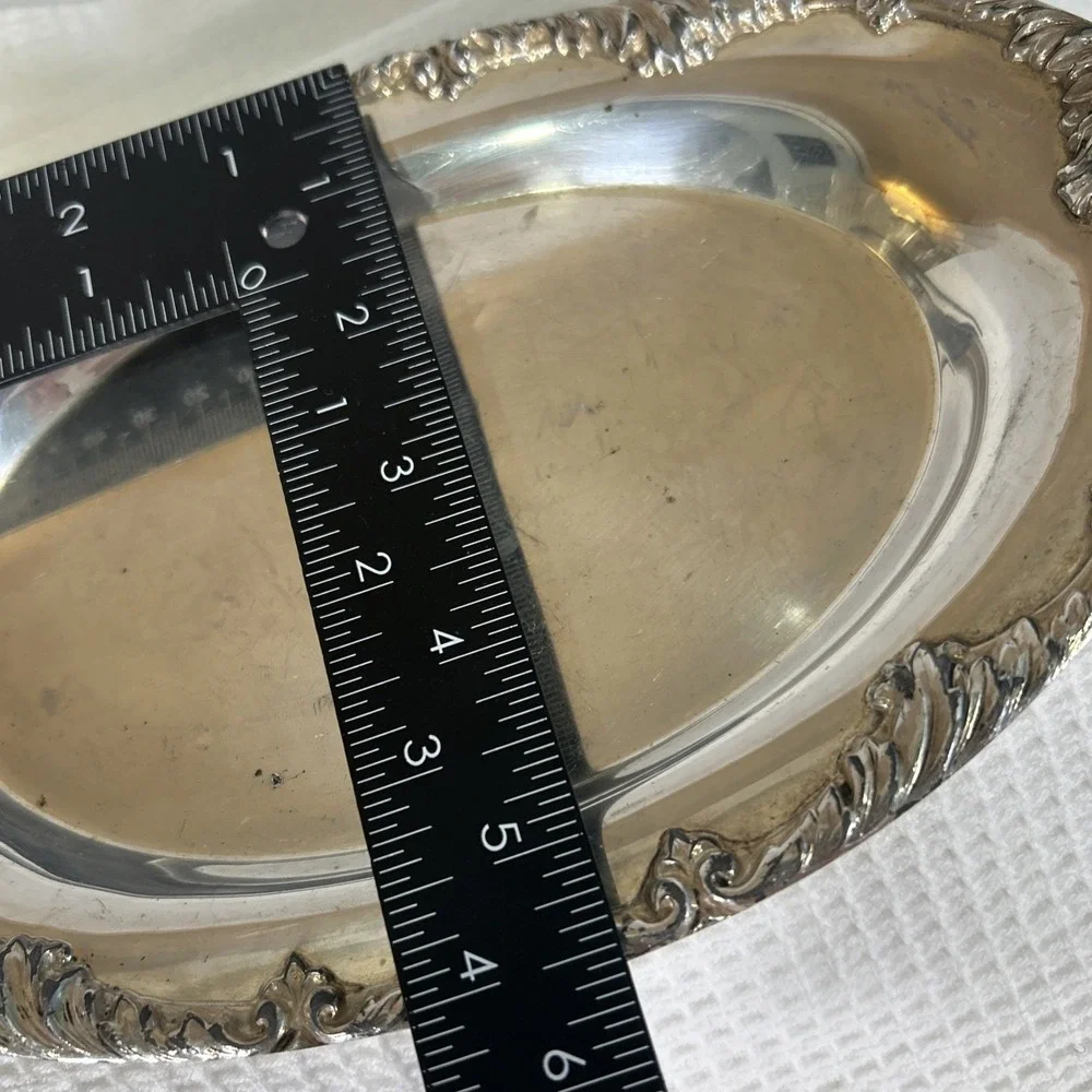 Vtg King Edward Silver Plate Trinket Tray 9